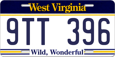 WV license plate 9TT396