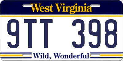 WV license plate 9TT398