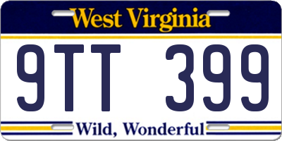 WV license plate 9TT399