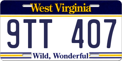 WV license plate 9TT407