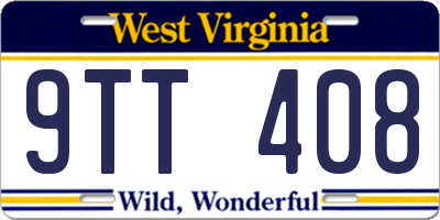 WV license plate 9TT408