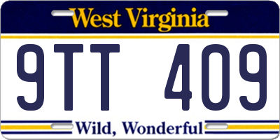 WV license plate 9TT409