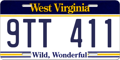 WV license plate 9TT411