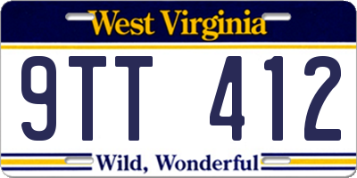 WV license plate 9TT412