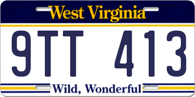 WV license plate 9TT413