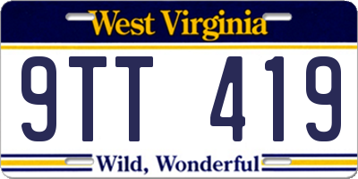 WV license plate 9TT419