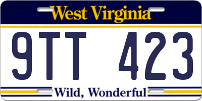 WV license plate 9TT423