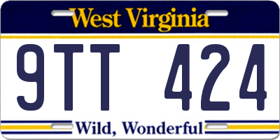 WV license plate 9TT424