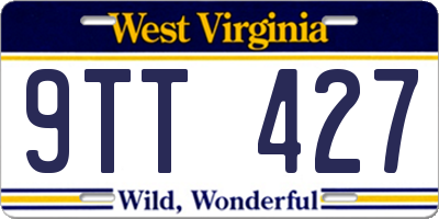 WV license plate 9TT427