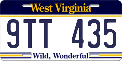 WV license plate 9TT435