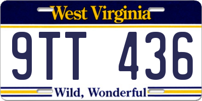 WV license plate 9TT436