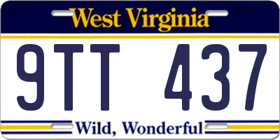 WV license plate 9TT437