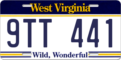 WV license plate 9TT441