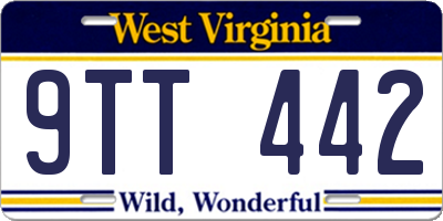 WV license plate 9TT442