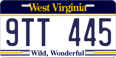 WV license plate 9TT445