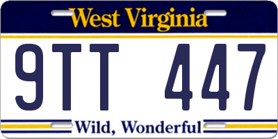 WV license plate 9TT447