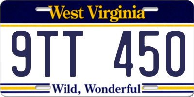 WV license plate 9TT450