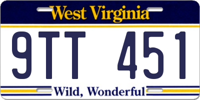 WV license plate 9TT451