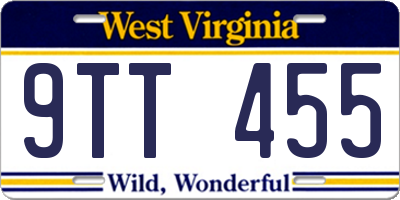 WV license plate 9TT455