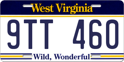 WV license plate 9TT460