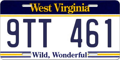 WV license plate 9TT461