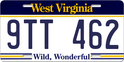 WV license plate 9TT462