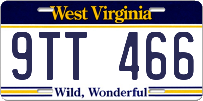 WV license plate 9TT466
