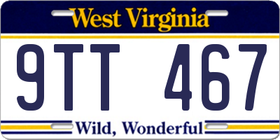 WV license plate 9TT467