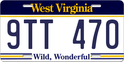 WV license plate 9TT470