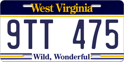 WV license plate 9TT475