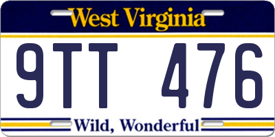 WV license plate 9TT476