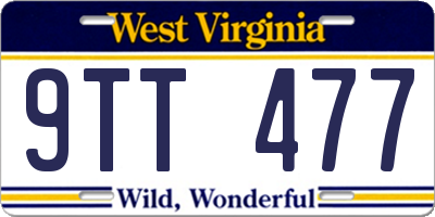WV license plate 9TT477