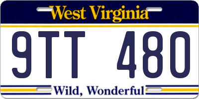 WV license plate 9TT480