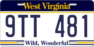WV license plate 9TT481