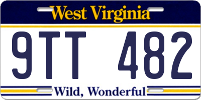 WV license plate 9TT482
