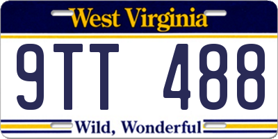 WV license plate 9TT488