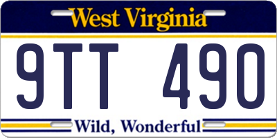 WV license plate 9TT490