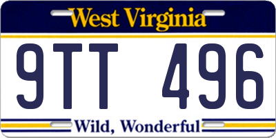 WV license plate 9TT496