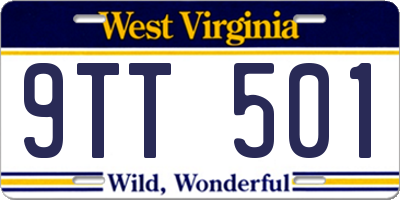 WV license plate 9TT501