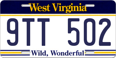 WV license plate 9TT502