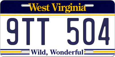 WV license plate 9TT504