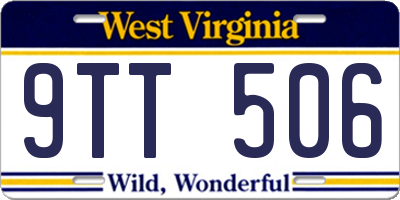 WV license plate 9TT506