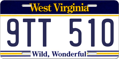 WV license plate 9TT510