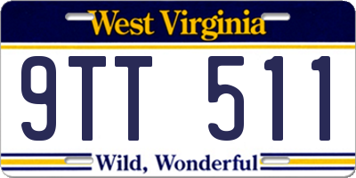 WV license plate 9TT511