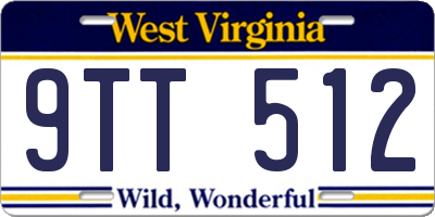 WV license plate 9TT512
