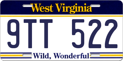 WV license plate 9TT522