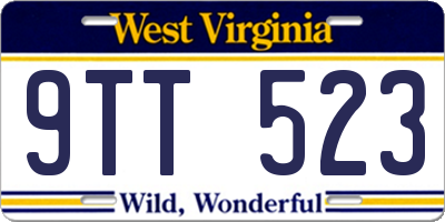 WV license plate 9TT523