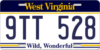 WV license plate 9TT528