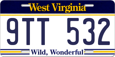 WV license plate 9TT532