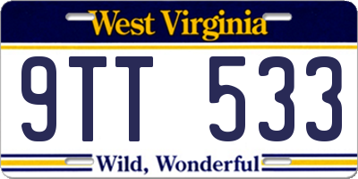 WV license plate 9TT533